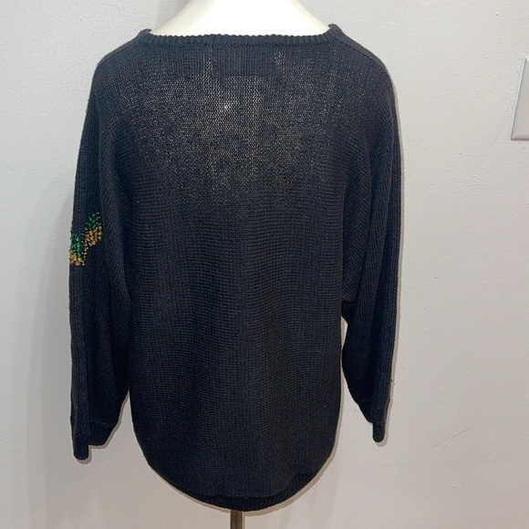 Vintage 80s Gitano Black Sweater with multicolor Sequins - Picture 8 of 10